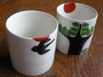 木ととり、虫のカップ