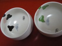 とりと蝶の湯のみ