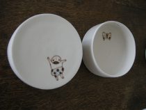 蝶追う男の子菓子皿